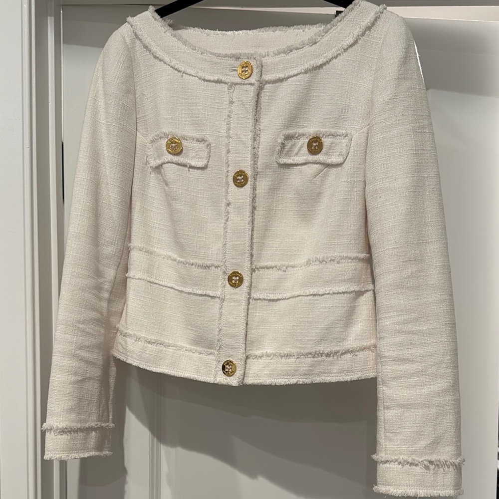 Lily Pulitzer Elegant white Jacket with Gold Buttons
